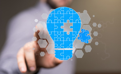 Bright idea in hand concept design art.