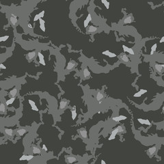 Urban camouflage of various shades of grey and green colors