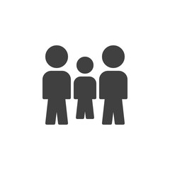 Team work, leadership vector icon. Crowd of People filled flat sign for mobile concept and web design. Three people group glyph icon. Symbol, logo illustration. Vector graphics