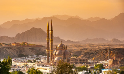 Panorama od old town , mountains of Sharm El Sheikh. Egypt. - obrazy, fototapety, plakaty