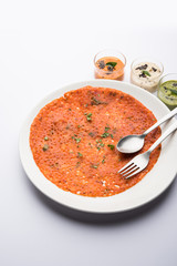 Tomato Dosa is a unique South Indian Dosa recipe served with chutney and sambar