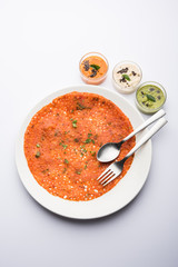 Tomato Dosa is a unique South Indian Dosa recipe served with chutney and sambar
