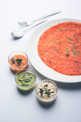 Tomato Dosa is a unique South Indian Dosa recipe served with chutney and sambar