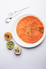 Tomato Dosa is a unique South Indian Dosa recipe served with chutney and sambar