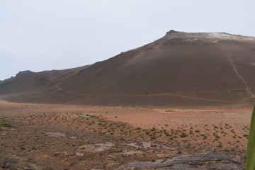 The famous smoking lava field Hverir in Myvatn, Iceland
