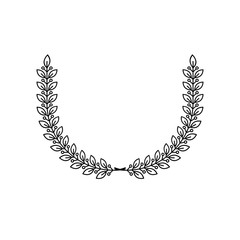Laurel Wreath floral ancient emblem. Heraldic vector design element. Retro style label, heraldry logo.