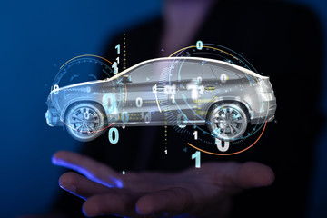 digital car technology smart in virtuel room