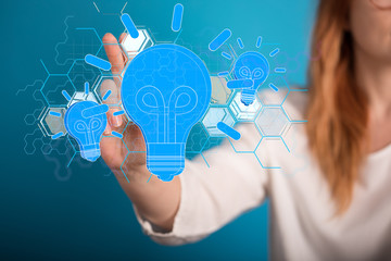 Bright idea in hand concept design art.