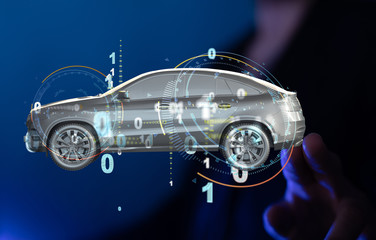digital car technology smart in virtuel room