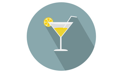 Cocktail Glass Vector illustration for food web app / lat icons