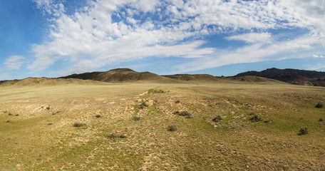 Kazakh steppe landscape panorama