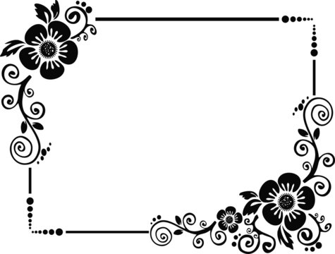 recommend clip art: flower frame vector