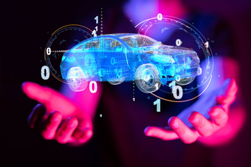 digital car technology smart in virtuel room