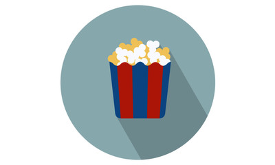 Popcorn in blue and red pack Vector illustration