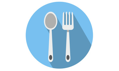 Spoon and Fork vector illustration for food web and mobile app