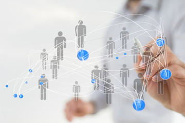 people network digital in hand
