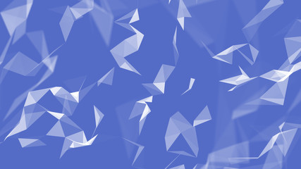 Abstract background. Plexus. Blue and white. Polygons