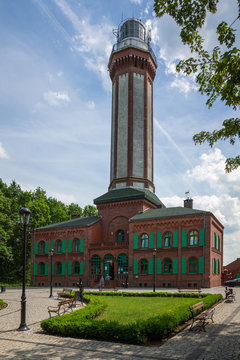 Historic lighthouse in Niechorze, Zachodniopomorskie, Poland.