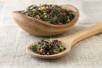 picking green and herbal tea. 