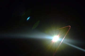 flashlight of mobile phone in dark night