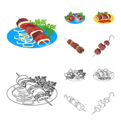 Isolated object of grill and bbq icon. Collection of grill and cover stock symbol for web.
