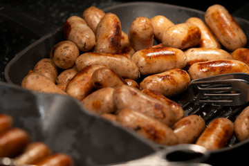 Sausages in pan fry