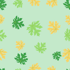 Papaya leaf seamless pattern 