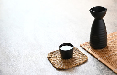 japanese sake oriental drink style on the table