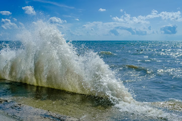 Splashing wave on the Black sea.