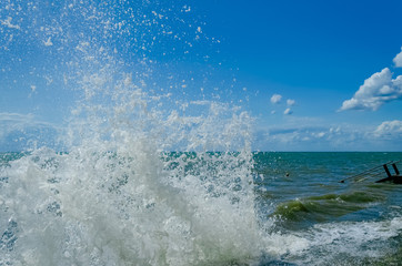 Obraz premium Splashing wave on the Black sea.