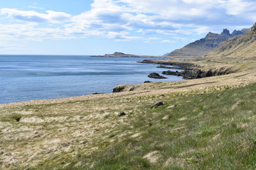 Amazing view at the Oceanside on the highway to Höfn in Iceland