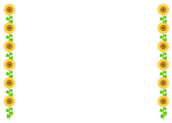 ひまわりのフレーム イラスト