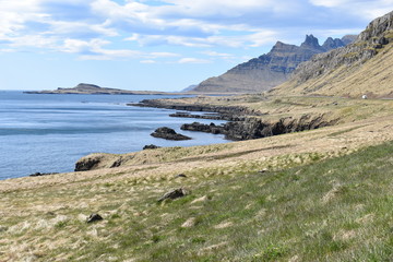 Amazing view at the Oceanside on the highway to Höfn in Iceland