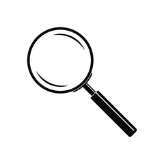 Magnifier black graphic icon. Loupe sign isolated on white background in flat design. Vector illustration