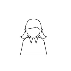 User icon. Woman social media profile button