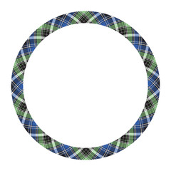 Circle borders and frames vector. Round border pattern geometric vintage frame design. Scottish tartan plaid fabric texture. Template for gift card, collage, scrapbook or photo album and portrait..