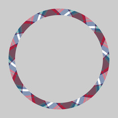 Fototapeta premium Circle borders and frames vector. Round border pattern geometric vintage frame design. Scottish tartan plaid fabric texture. Template for gift card, collage, scrapbook or photo album and portrait..