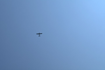 airplane in the sky,flying, blue,transportation, travel, wing, 