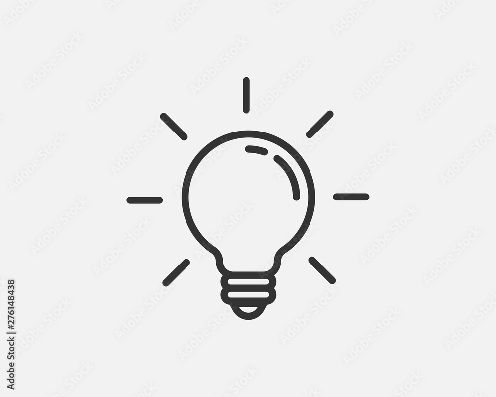 Poster light bulb icon vector. llightbulb idea logo concept. lamp electricity icons web design element. led