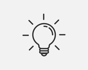 Light bulb icon vector. Llightbulb idea logo concept. Lamp electricity icons web design element. Led lights isolated silhouette.
