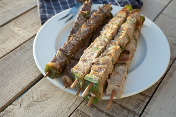 brochettes dinde et boeuf