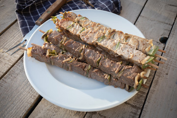 brochettes dinde et boeuf