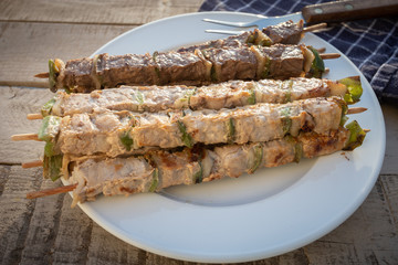 brochettes dinde et boeuf