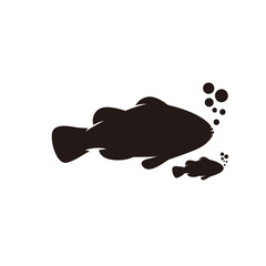 fish logo with water bubbles