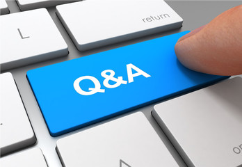 Fototapeta premium q and a push button concept 3d illustration