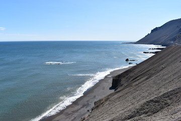 Amazing view at the Oceanside on the highway to Höfn in Iceland