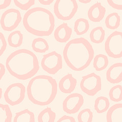 Abstract colorful seamless pattern with hand drawn grunge randomly circles, rings. Background with different round shapes. Messy bubbles. Vector illustration.