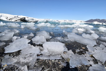 The Glacier Lagoon Jökulsarlon in the Vatnajökull national park in Iceland