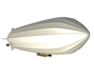 Airship on white,dirigible,aircraft,zeppelin,3d,render. © Optinik