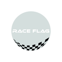 Modern Race Flag Additional Circle Ellipse Background Template Design Element for automotive company logo decal fast speed with high end look